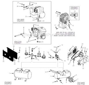 Page A Diagram and Parts List for VT629701 1999 Campbell Hausfeld Compressor